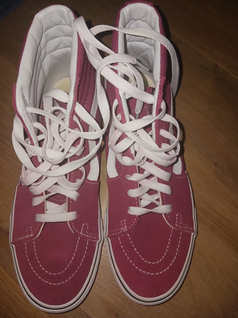 Vans Sk8-Hi High Top Skate Shoes Men 7.5 Women 9 Maroon Burgundy Rose Pink - Picture 4 of 7